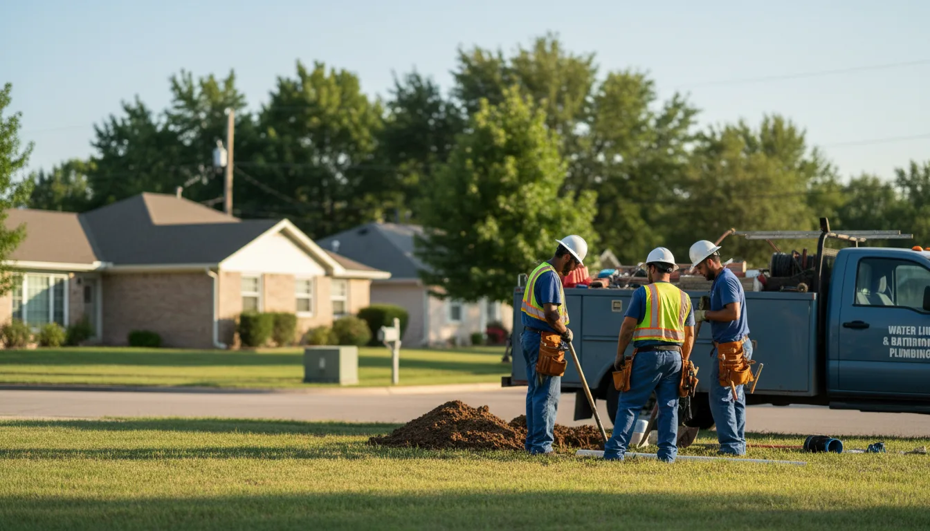 Residential water line and bathroom plumbing service in Alexander, AR